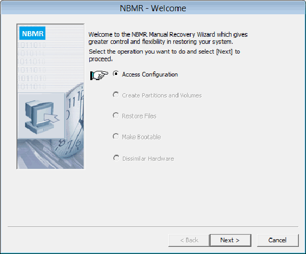 NBMR manual restore