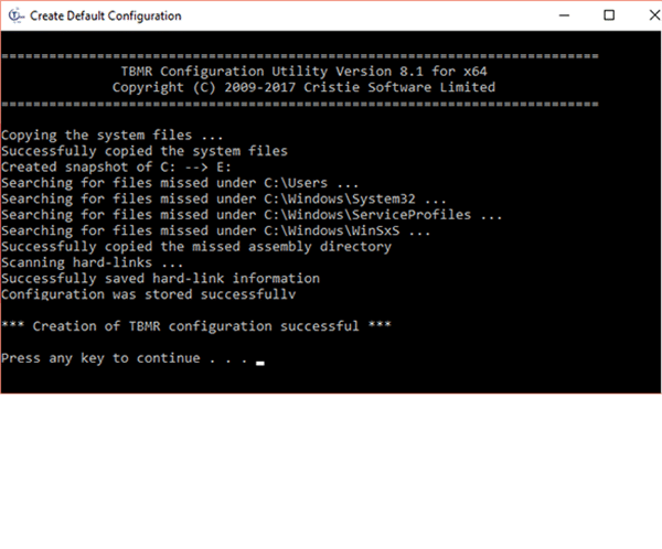 config running screenshot