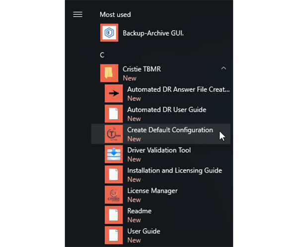 Launch default configuration screenshot