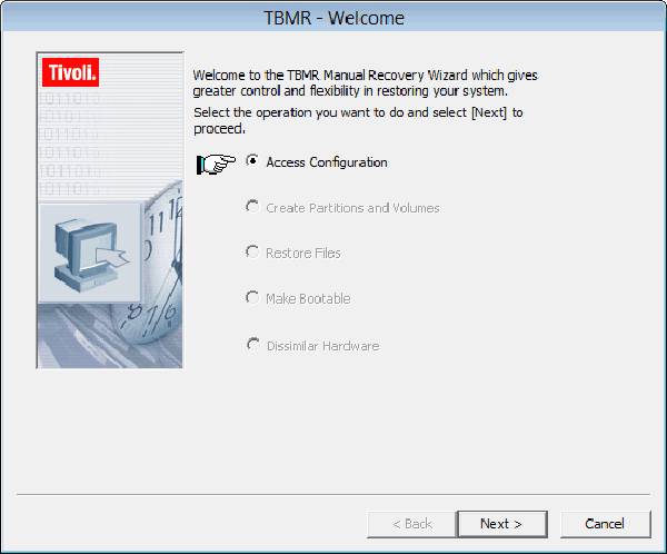 TBMR manual restore