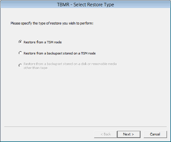 Select Restrore