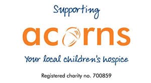 Unterstützung der Wohltätigkeitsorganisation Acorns Children's Hospice Trust